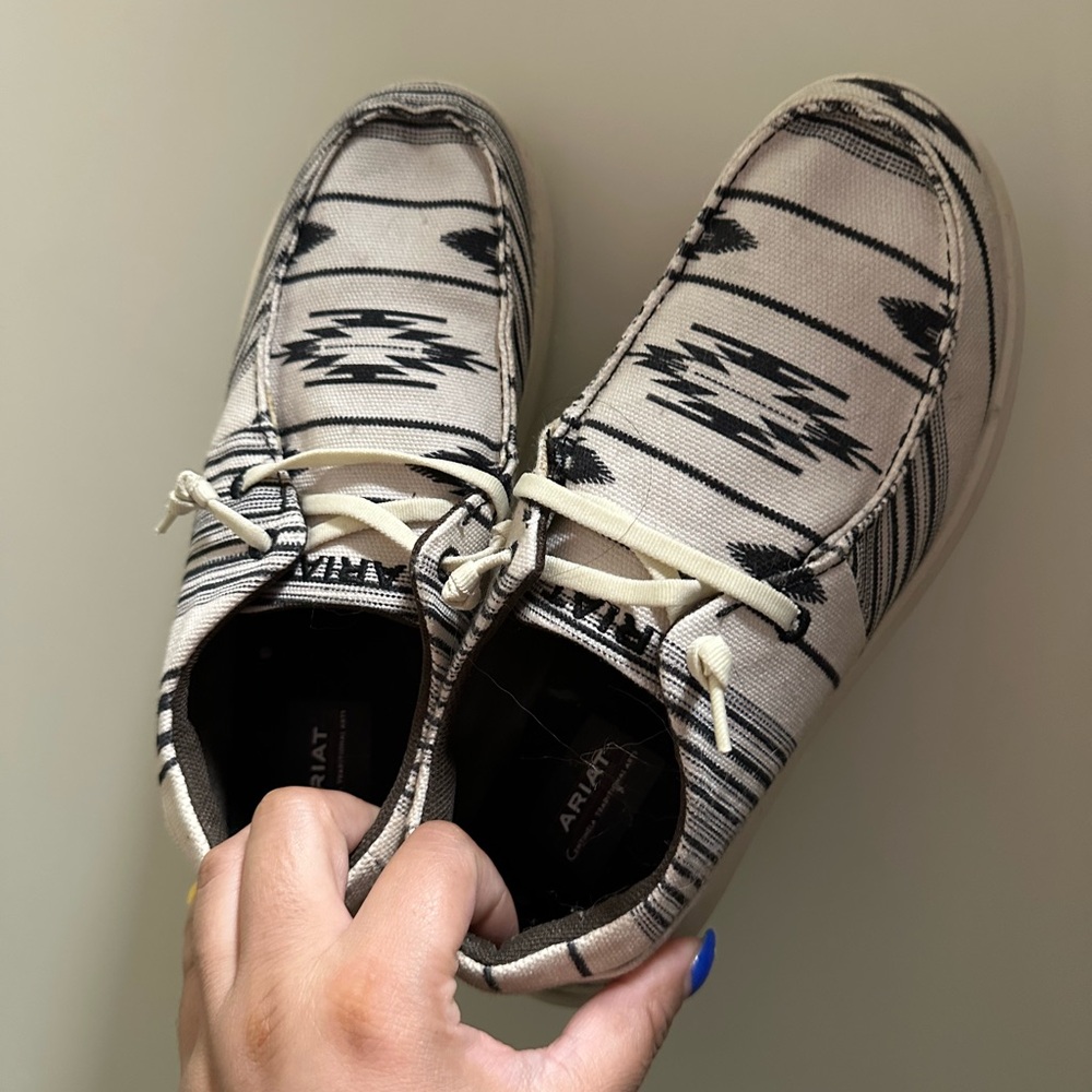 Ariat Moccasins - Black and Cream Pattern